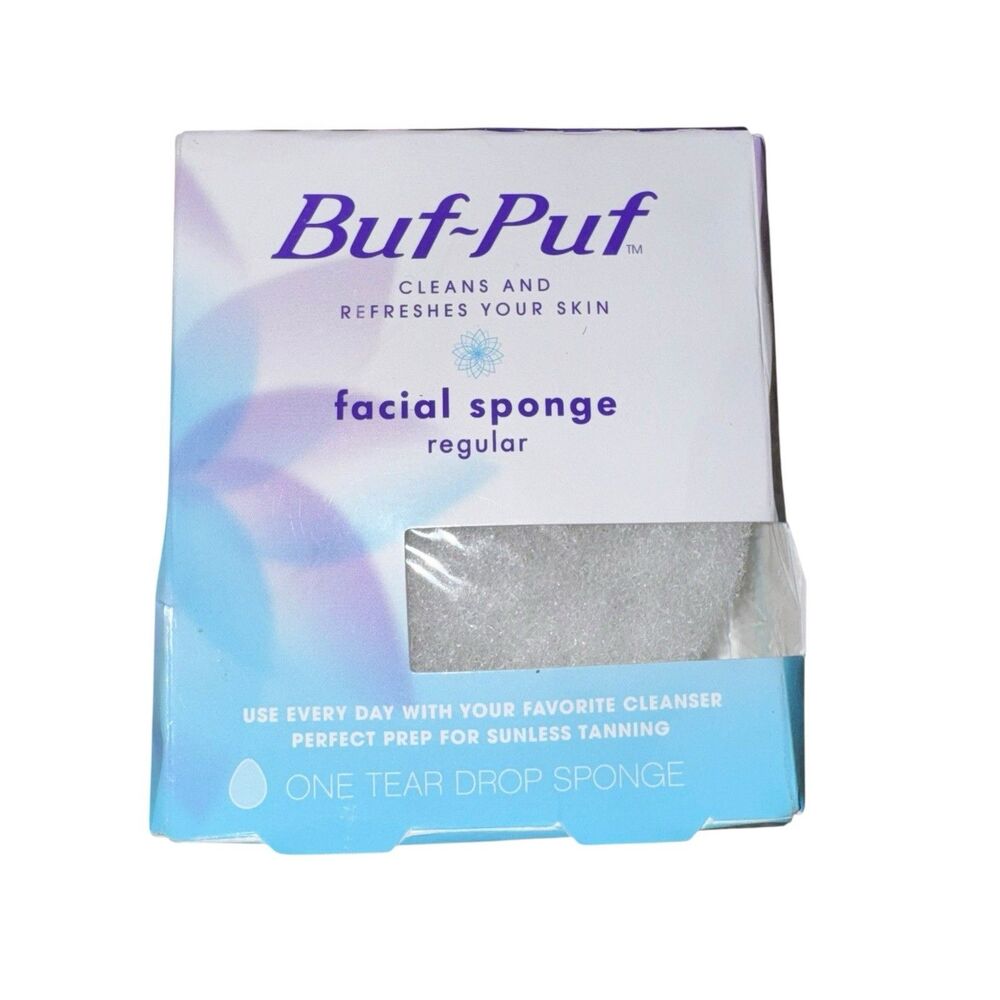 Buf-Puf Regular Facial Sponge, Dermatologist Developed, Removes Deep 1 Count
